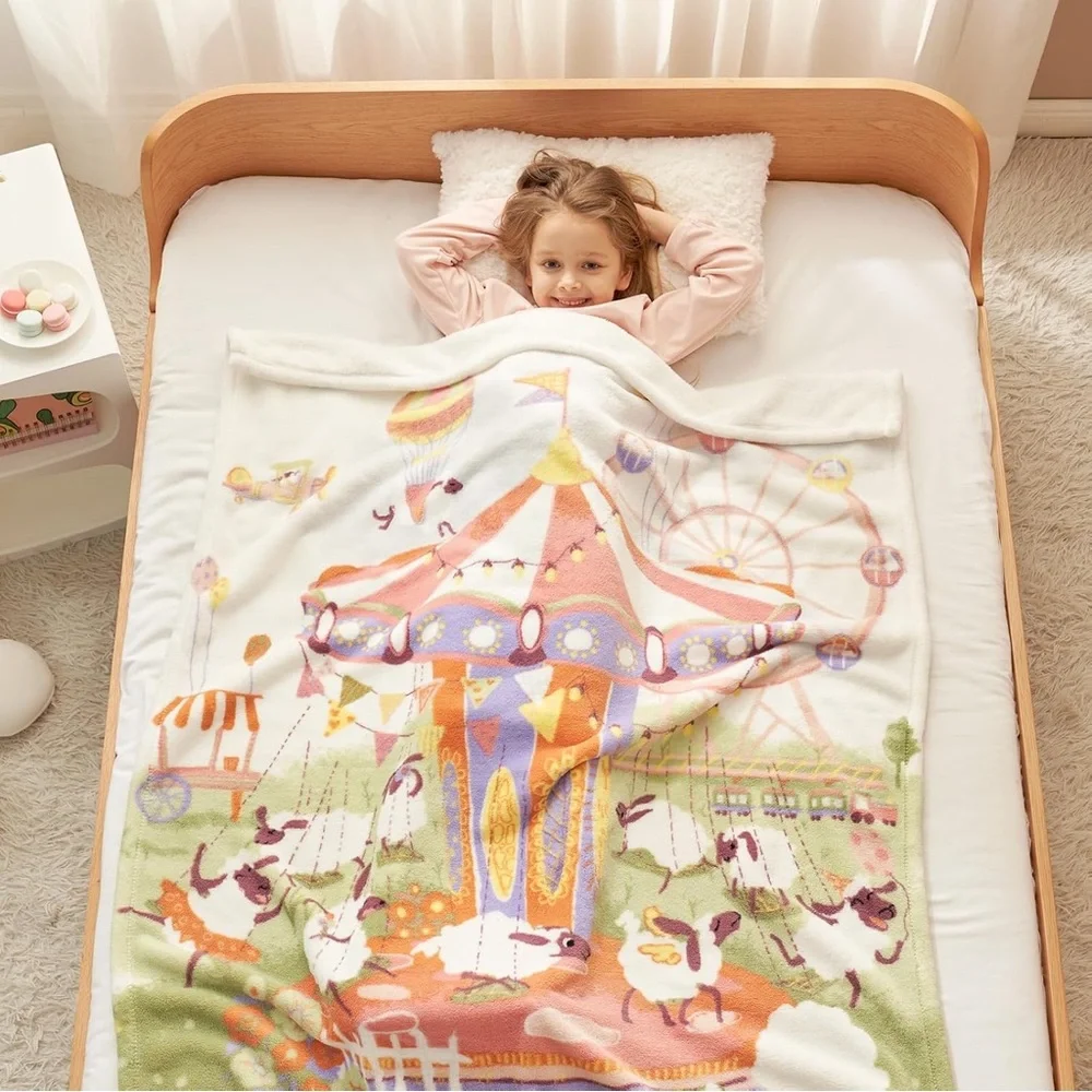 Cozy Bliss 59” Printed Throw - Lamb Playground